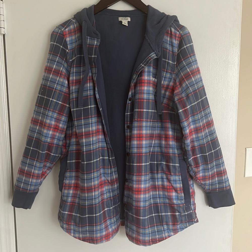 Women's Plaid Flannel Shirt, Relaxed Hoodie